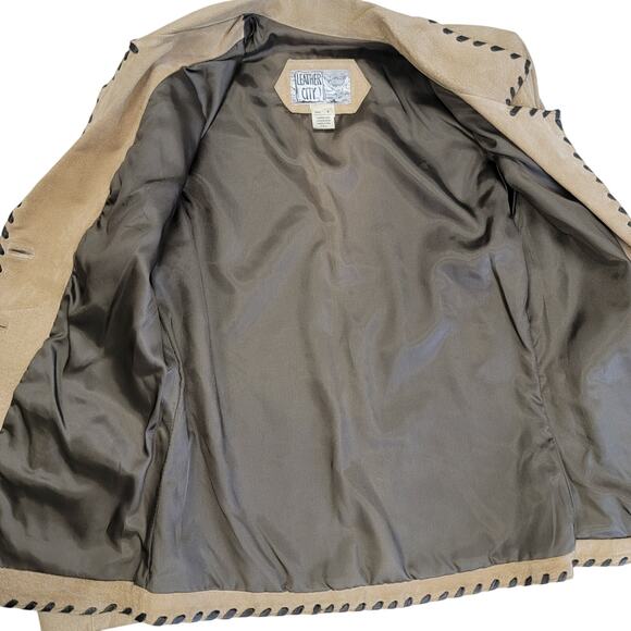 70s Vintage Leather City Suede Western Jacket Size Small - Picture 9 of 12